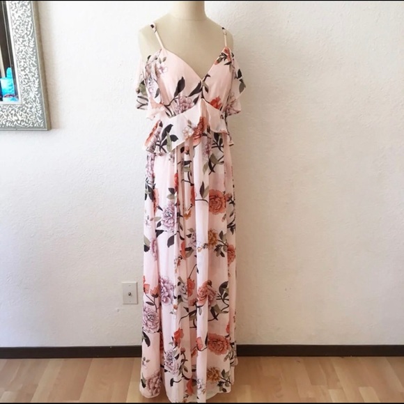 Lulus Blush Pink Maxi Floral Ruffle Dress - Picture 3 of 5